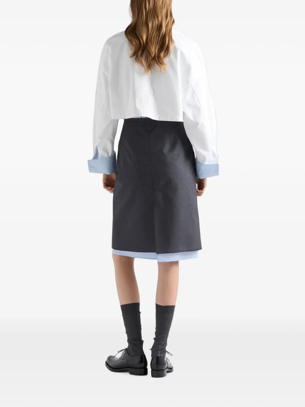 Prada Cropped jack met logoplakkaat Wit