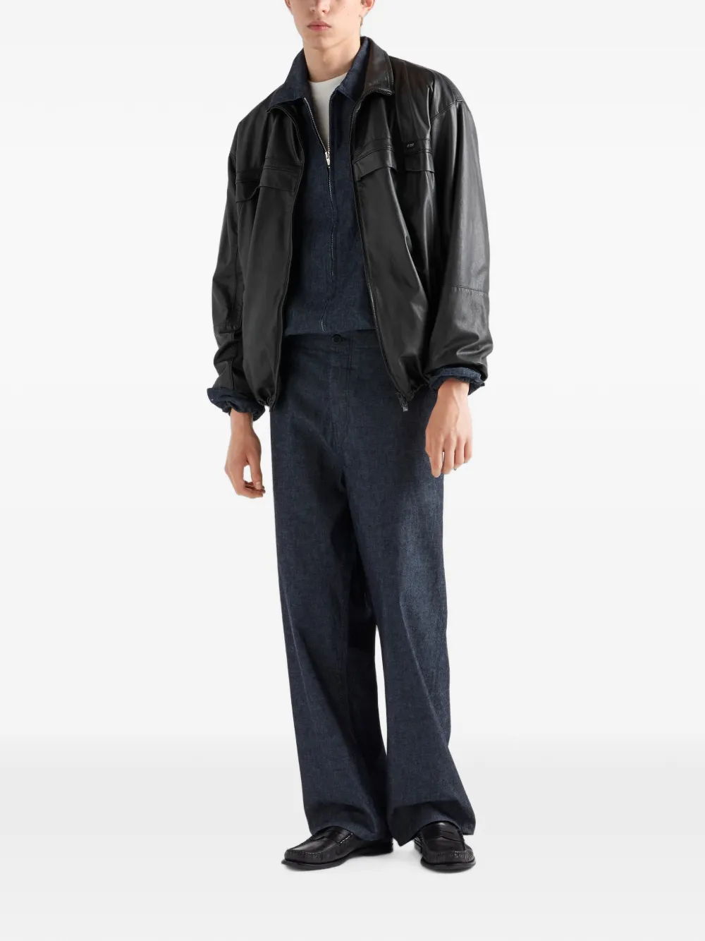 Prada Jack van nappa leer Zwart