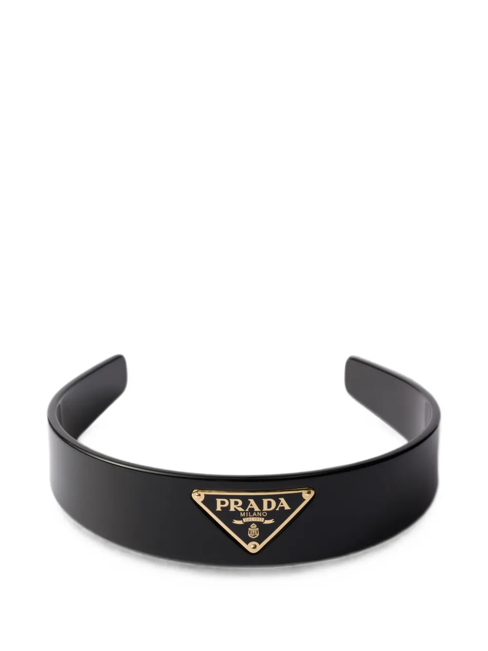 Prada Haarband met Triangel-logo Zwart