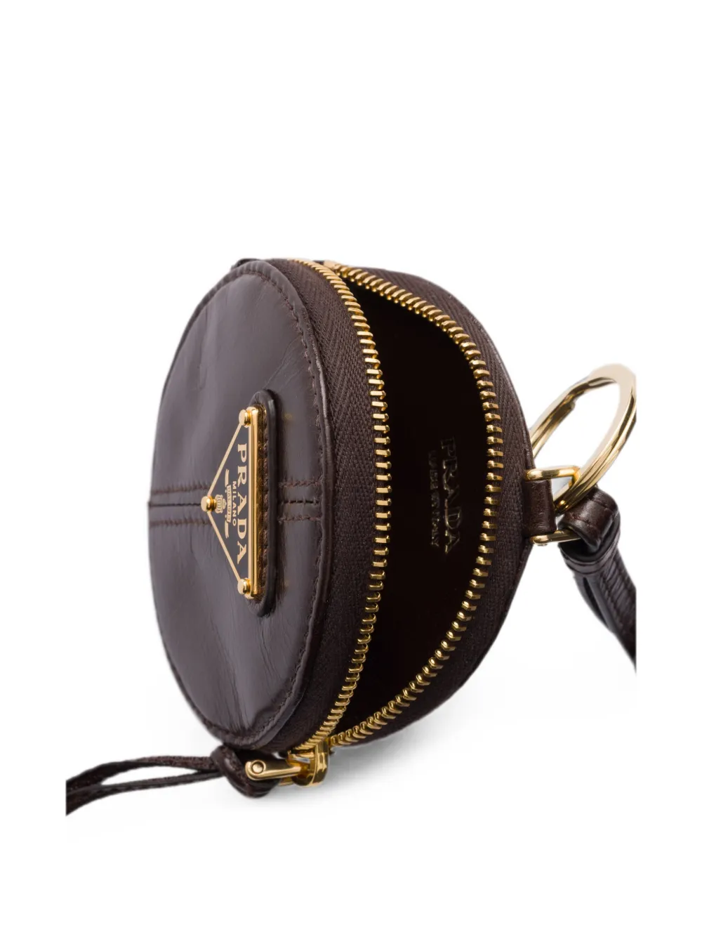 Prada Leren mini-buidel Bruin