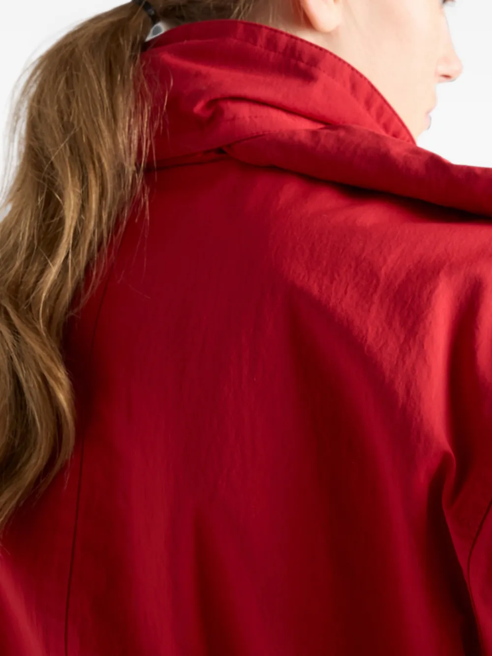 Prada Technische stoffen parka met lammy afwerking Rood
