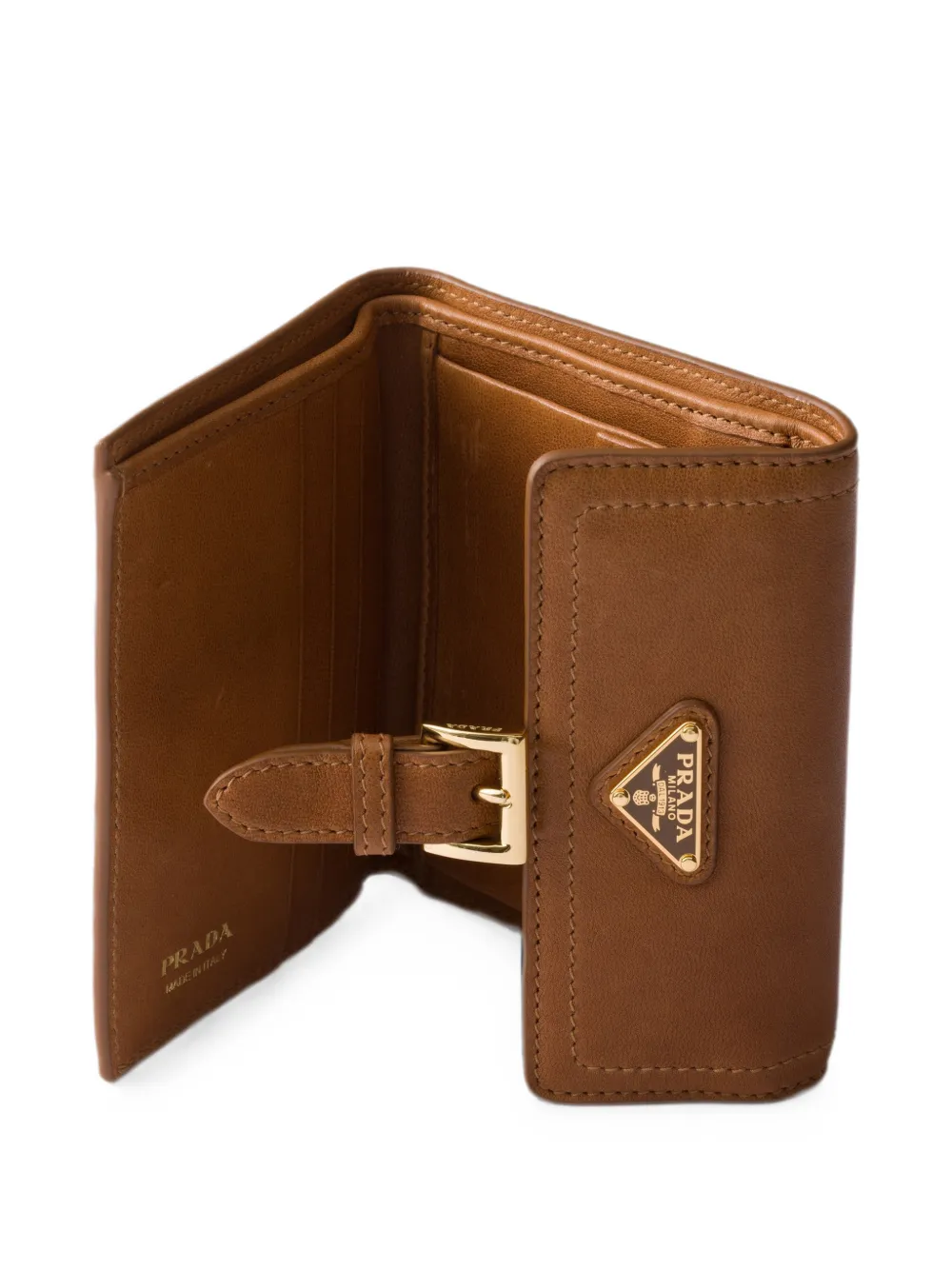 Prada Portemonnee van nappa leer Bruin