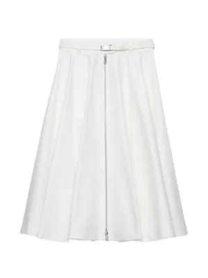 Prada Reversible Cotton Jersey And Re-nylon Circle Skirt | White