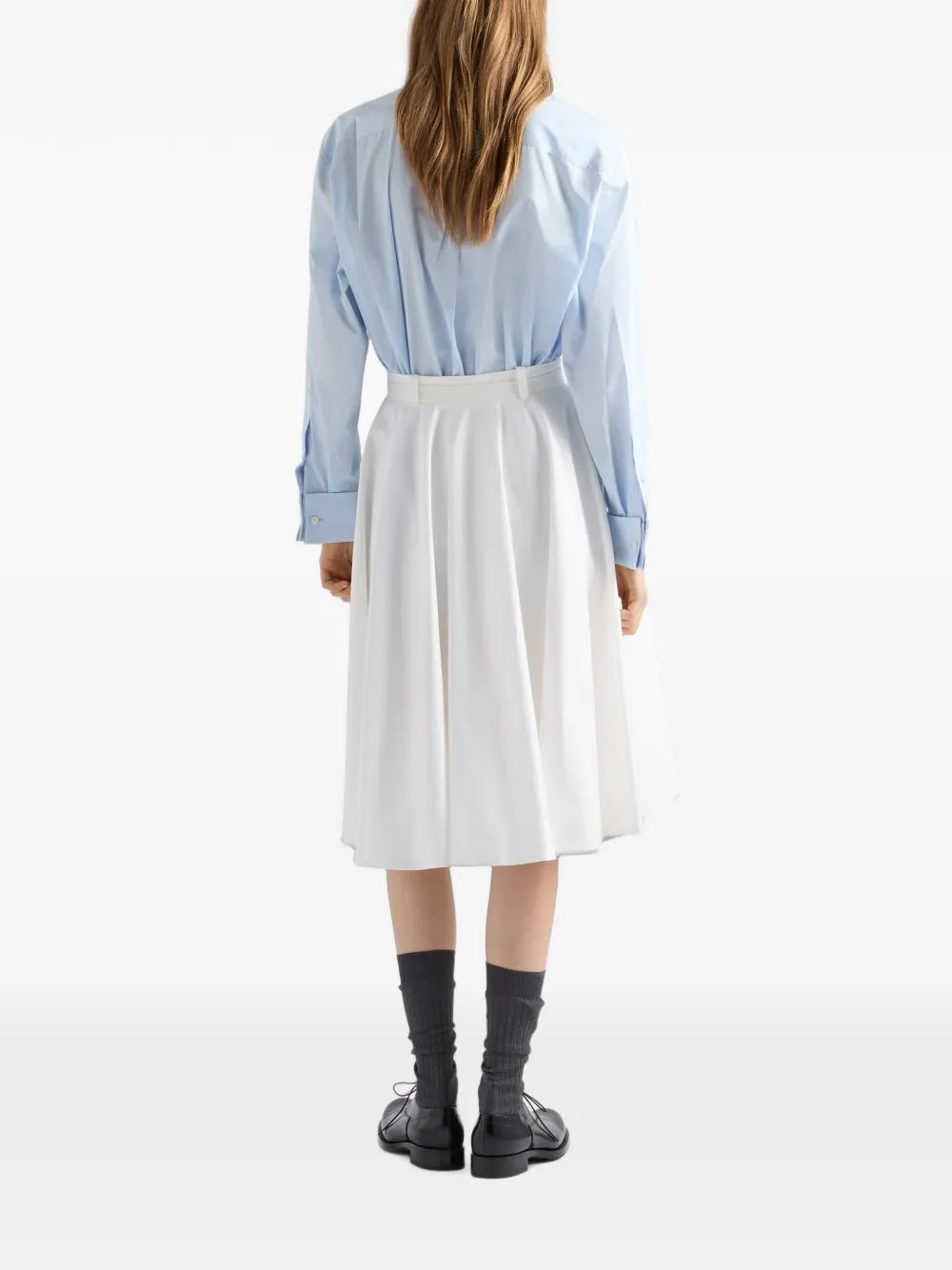 Prada Midi-rok met ceintuur en rits Wit