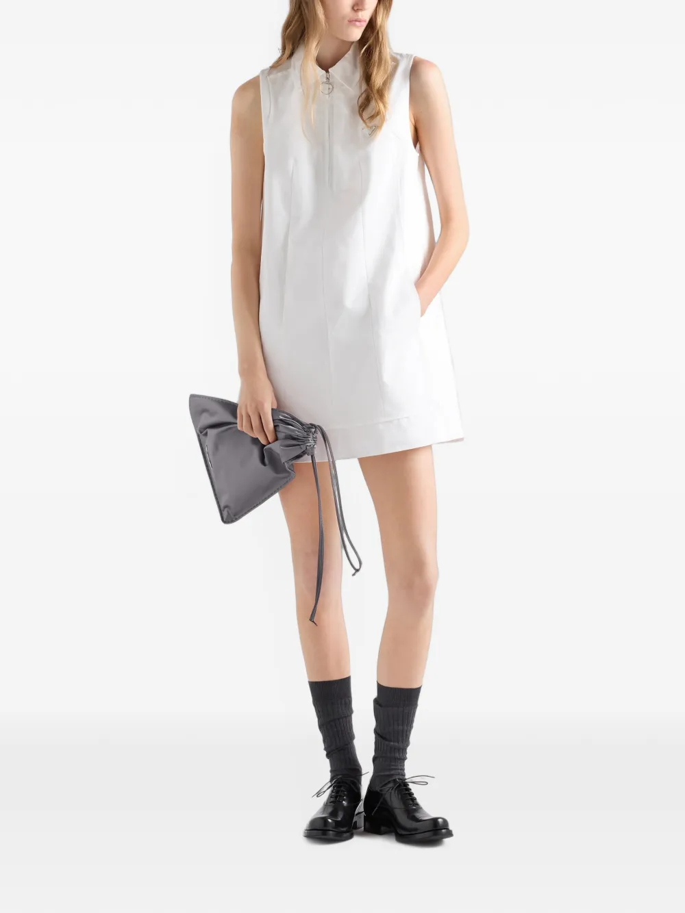 Prada Chino mini-jurk met rits Wit