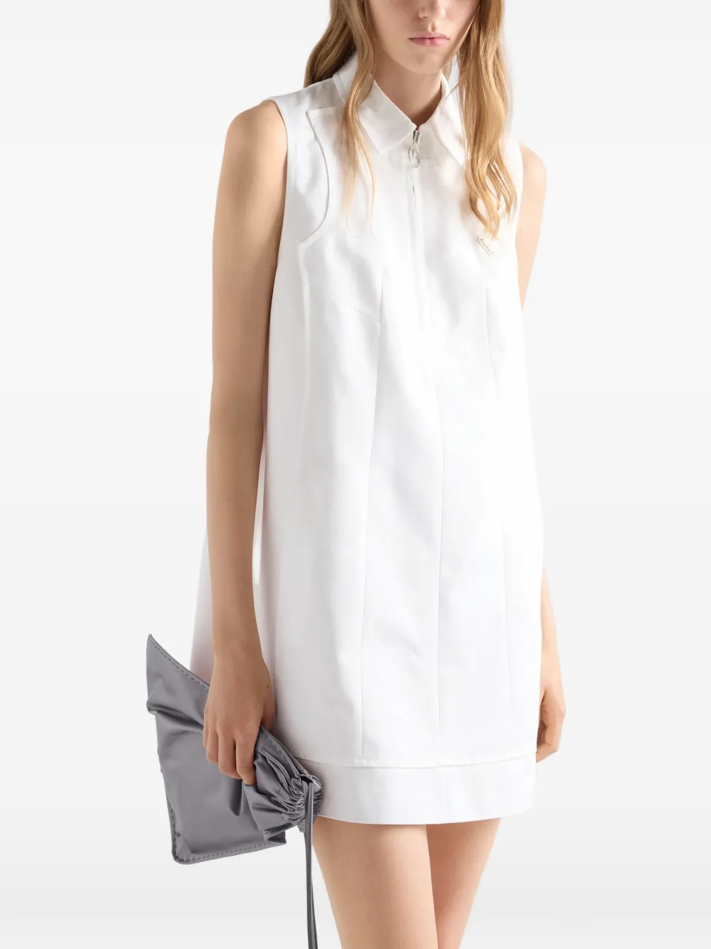 Prada Chino mini-jurk met rits Wit