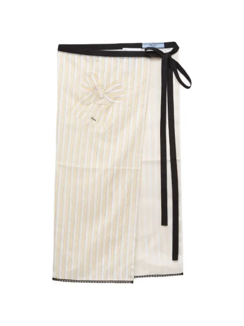 Prada embroidered striped apron