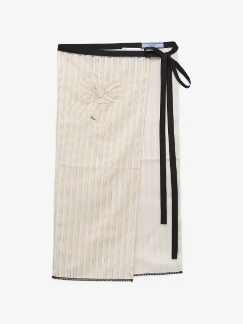 Prada embroidered striped apron