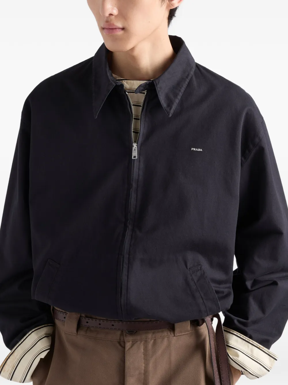 Prada Black Recycled Polyamide Full-length Jacket In Black