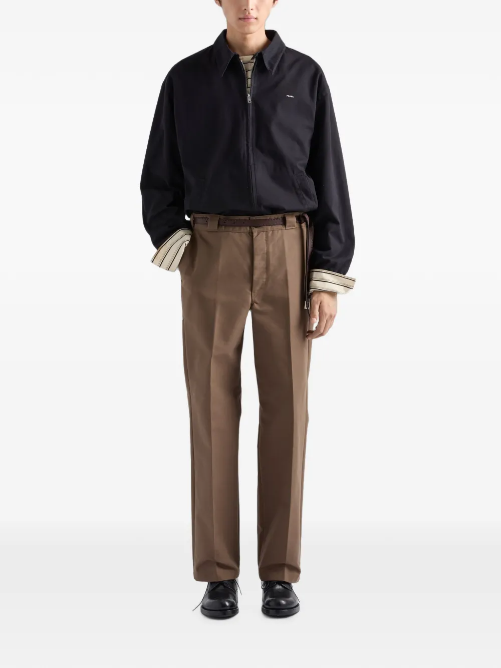 Prada Black Recycled Polyamide Full-length Jacket In Black