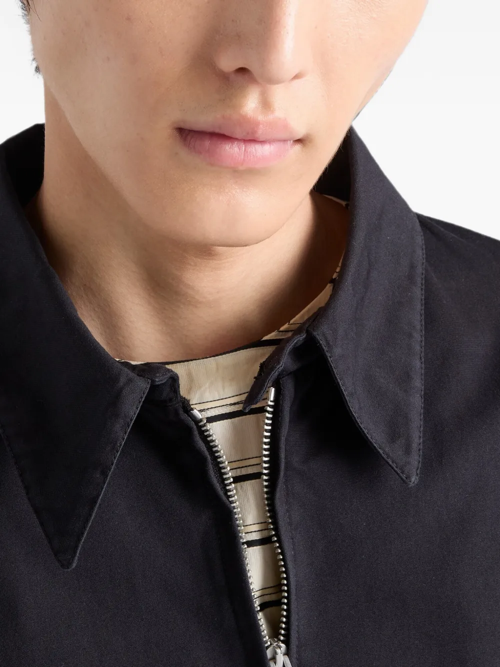Prada Black Recycled Polyamide Full-length Jacket In Black