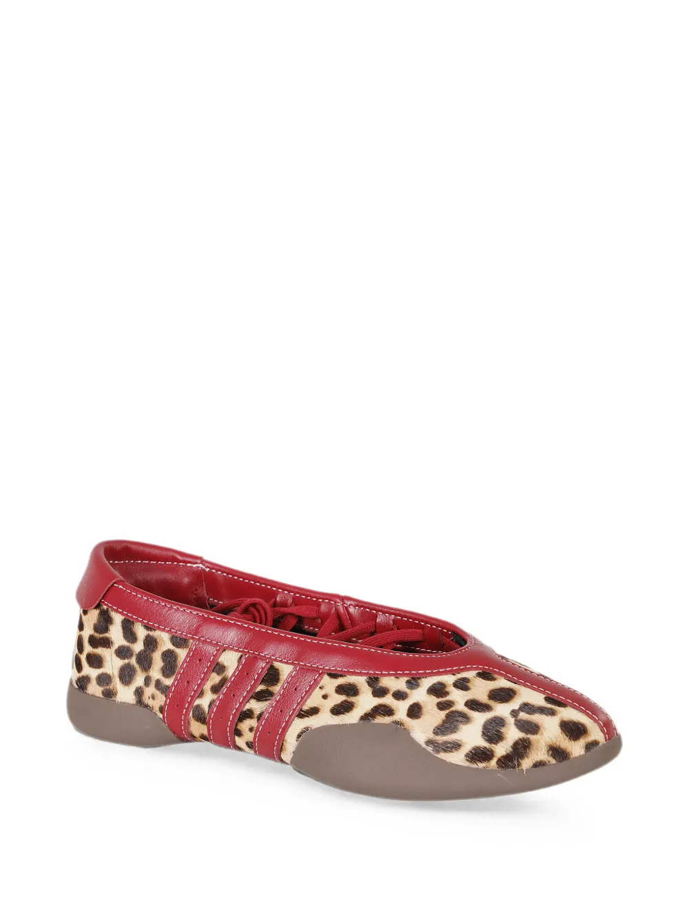 adidas Mei Taekwondo leopard-print lace-up sneakers Beige