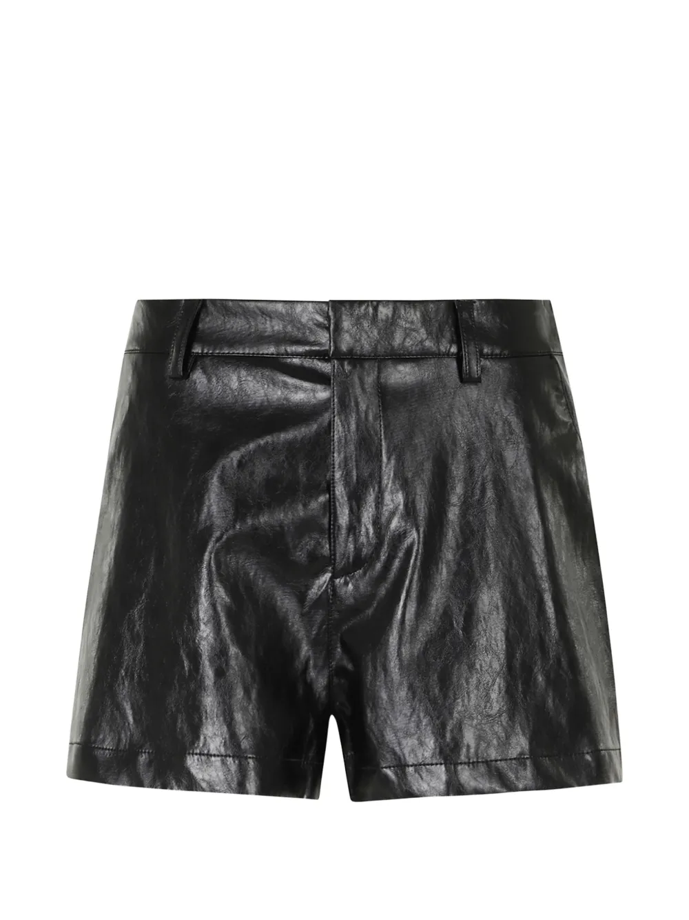 Federica Tosi crinkled-finish belt-loops shorts - Nero