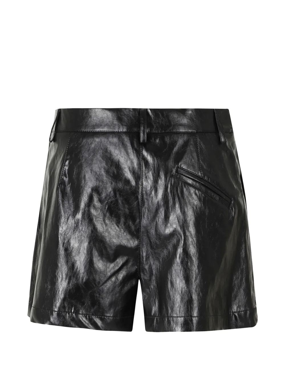 Federica Tosi Shorts met gekreukte afwerking en riemlussen Zwart