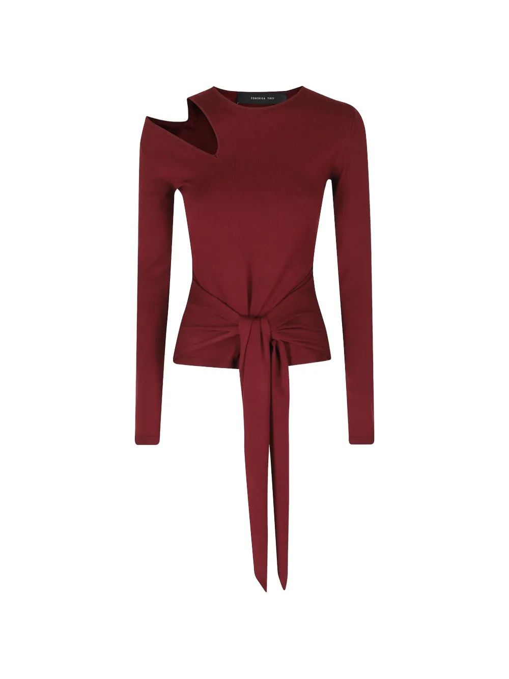 Federica Tosi cut-out tie-fastening sweater - Rosso