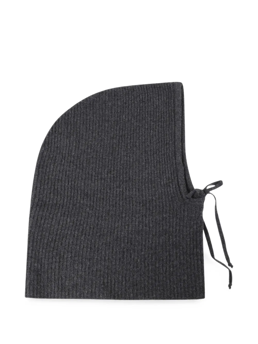 Federica Tosi Ribbed-knit Tie-fastening Hood In Grey