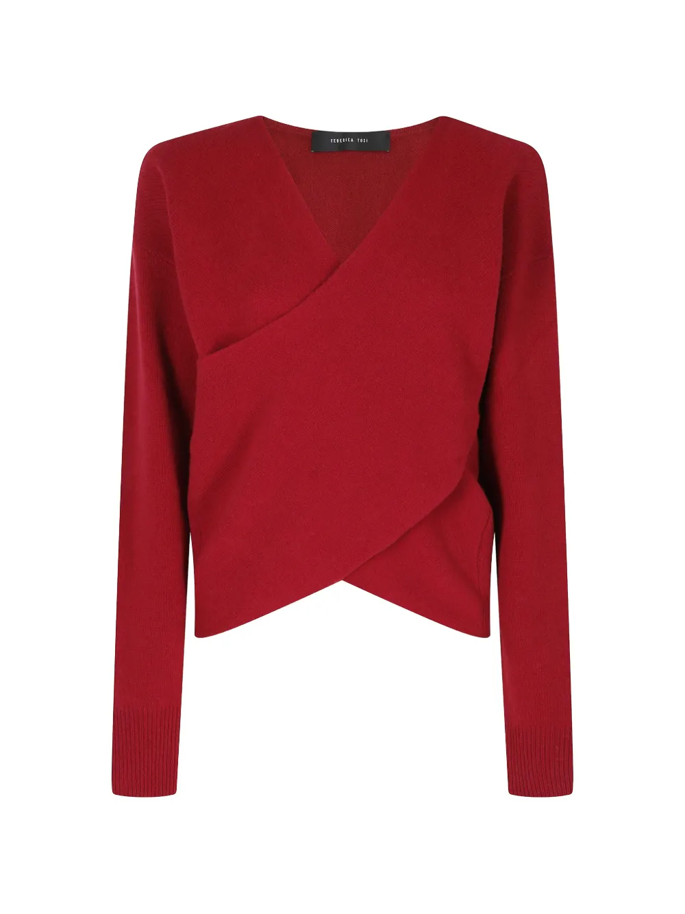 Federica Tosi wrap-style V-neck sweater - Rot