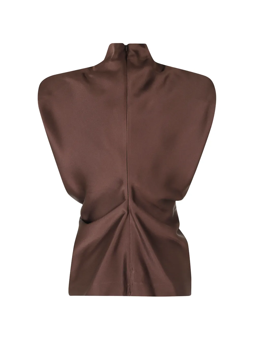 Federica Tosi Mouwloze blouse met gewatteerde schouders Bruin