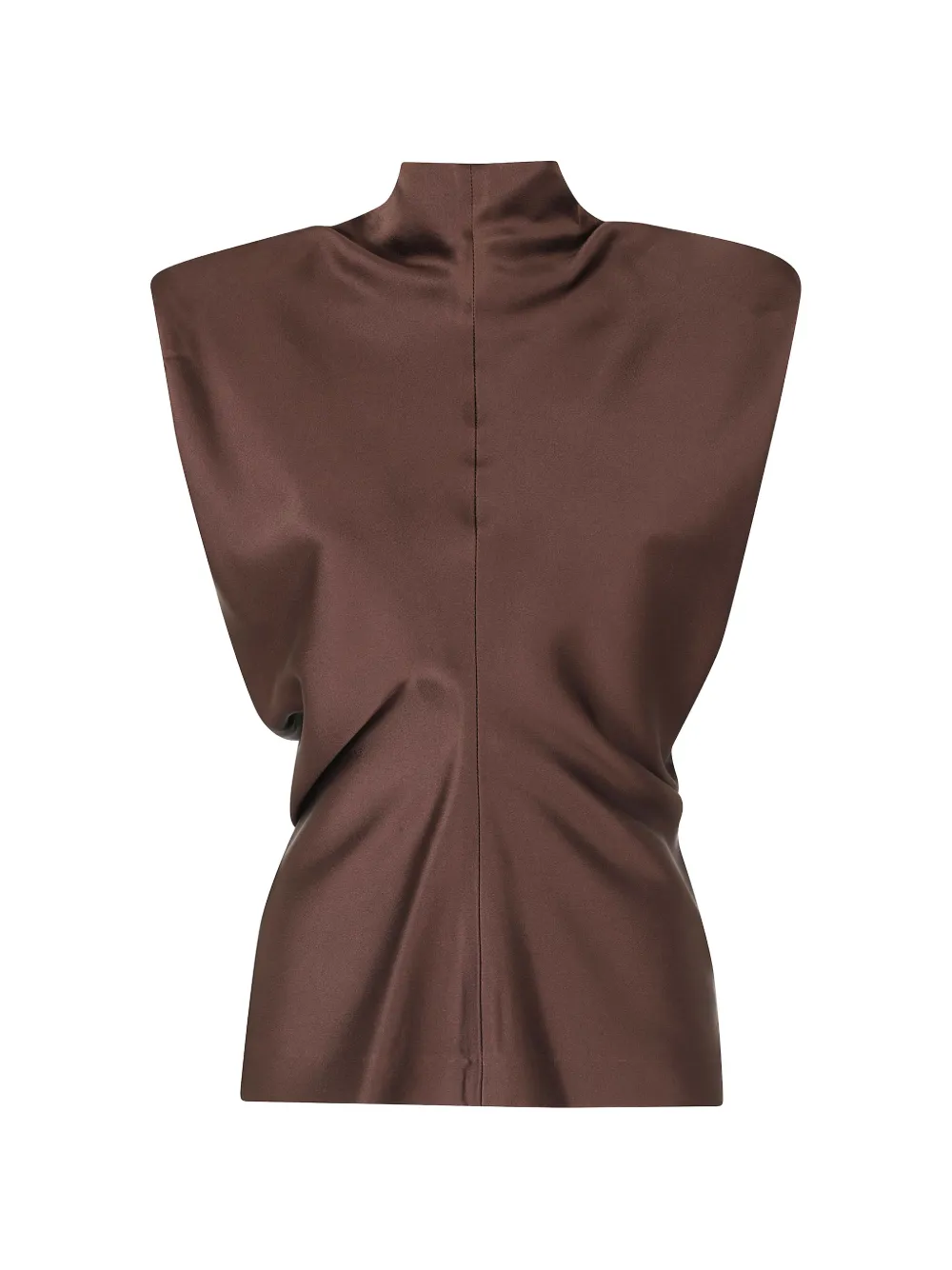 Federica Tosi padded-shoulder sleeveless blouse - Marrone