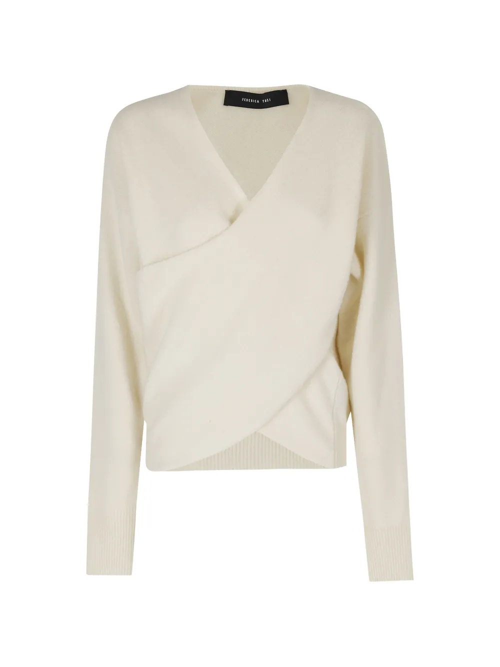 Federica Tosi wrap-style V-neck sweater - Nude