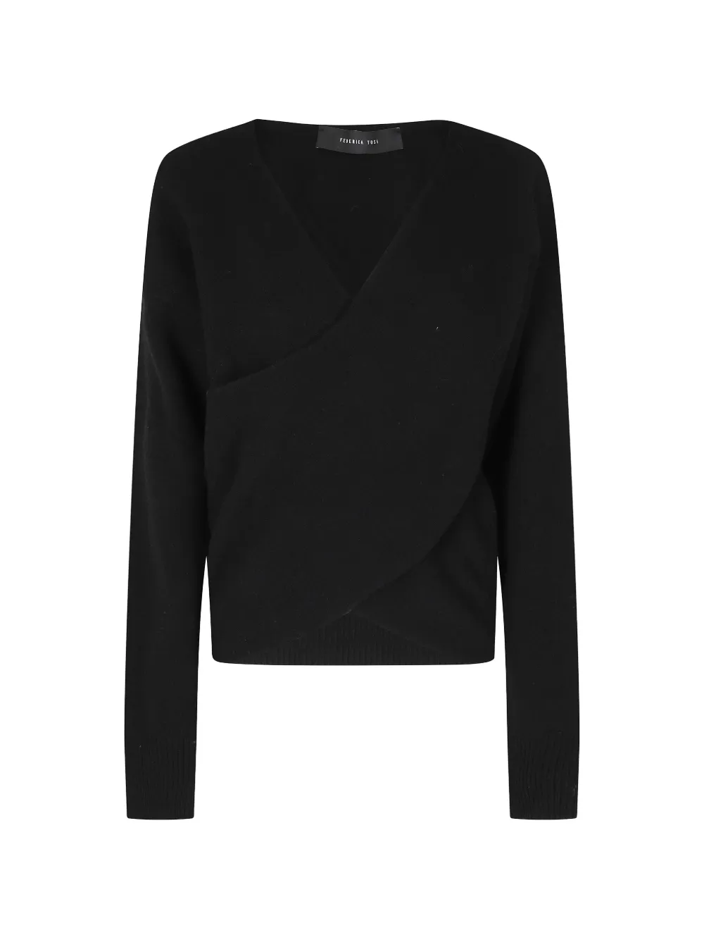 Federica Tosi wrap-style V-neck sweater - Schwarz