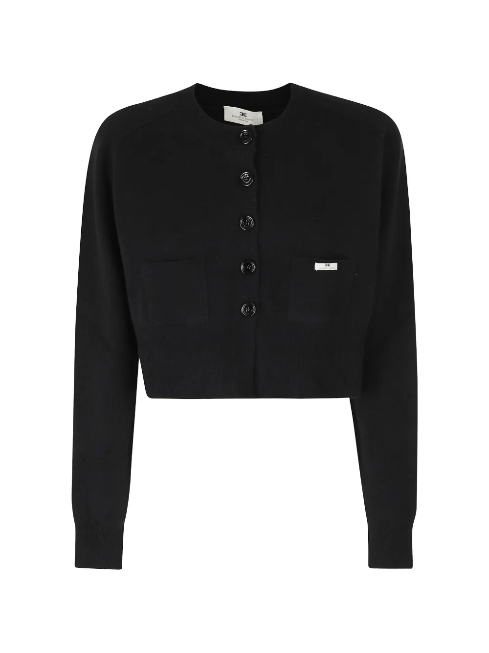 Elisabetta Franchi button-fastening cropped cardigan - Schwarz