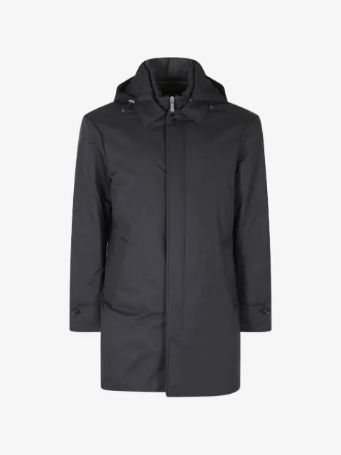 Moorer hooded single-breasted jacket