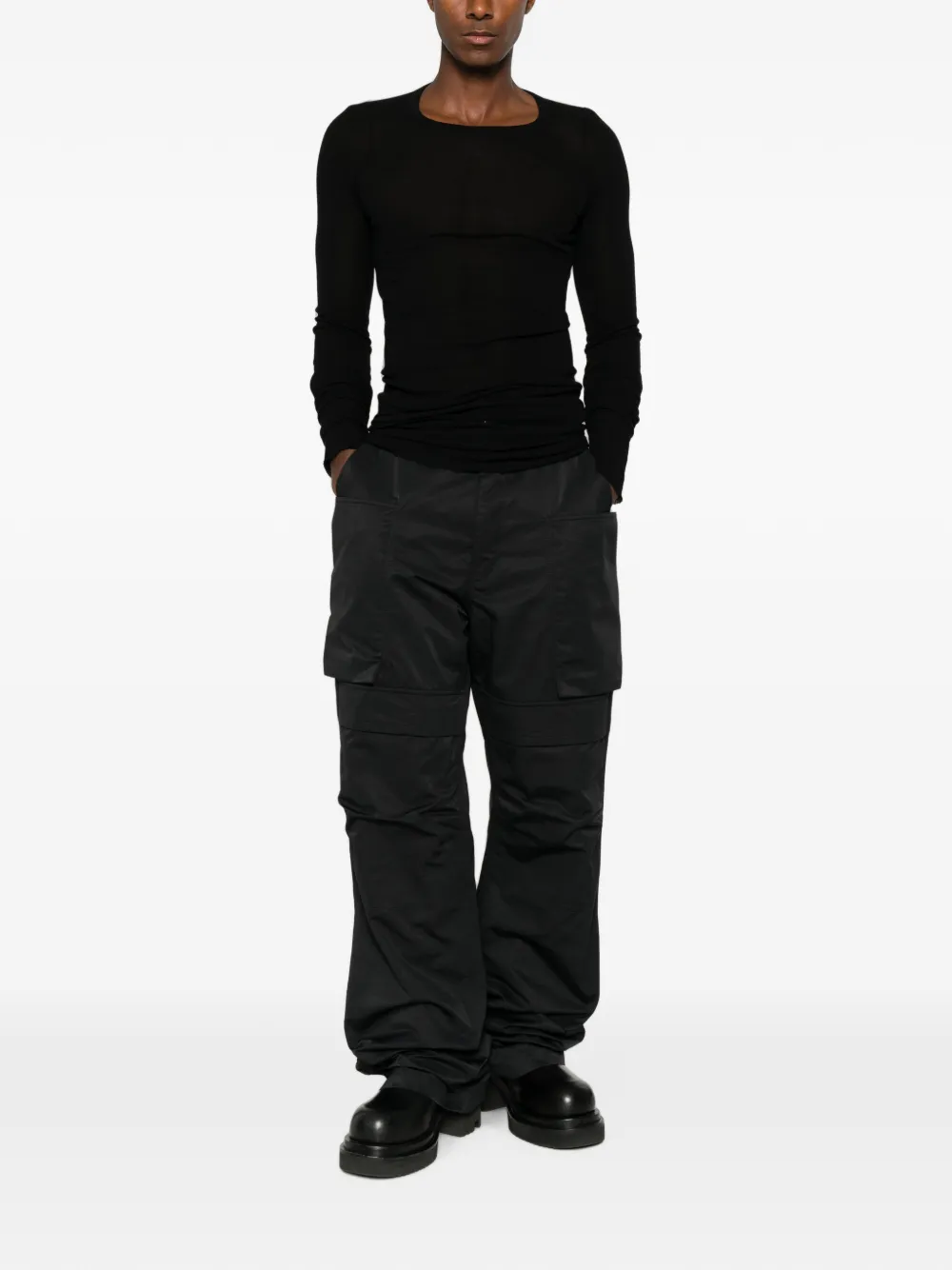 Rick Owens Broek met cargo zak Zwart