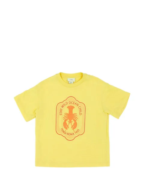 Fendi Kids lobster-print crew-neck T-shirt