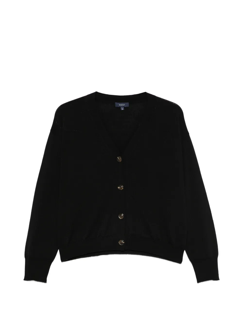 Soeur Idem V-neck button-fastening cardigan - Schwarz