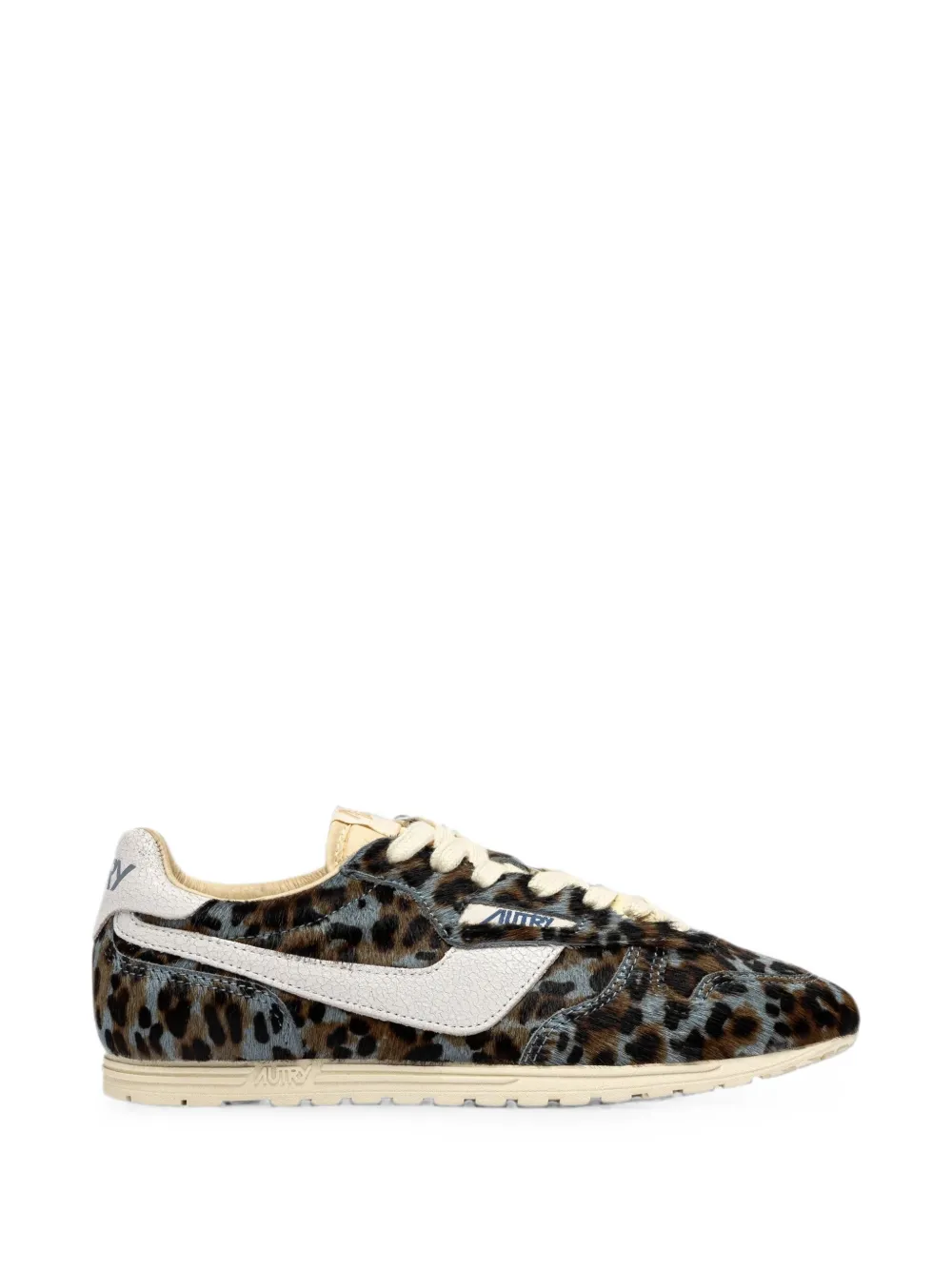 Autry Windspin Low leopard-print pony-hair sneakers Grijs