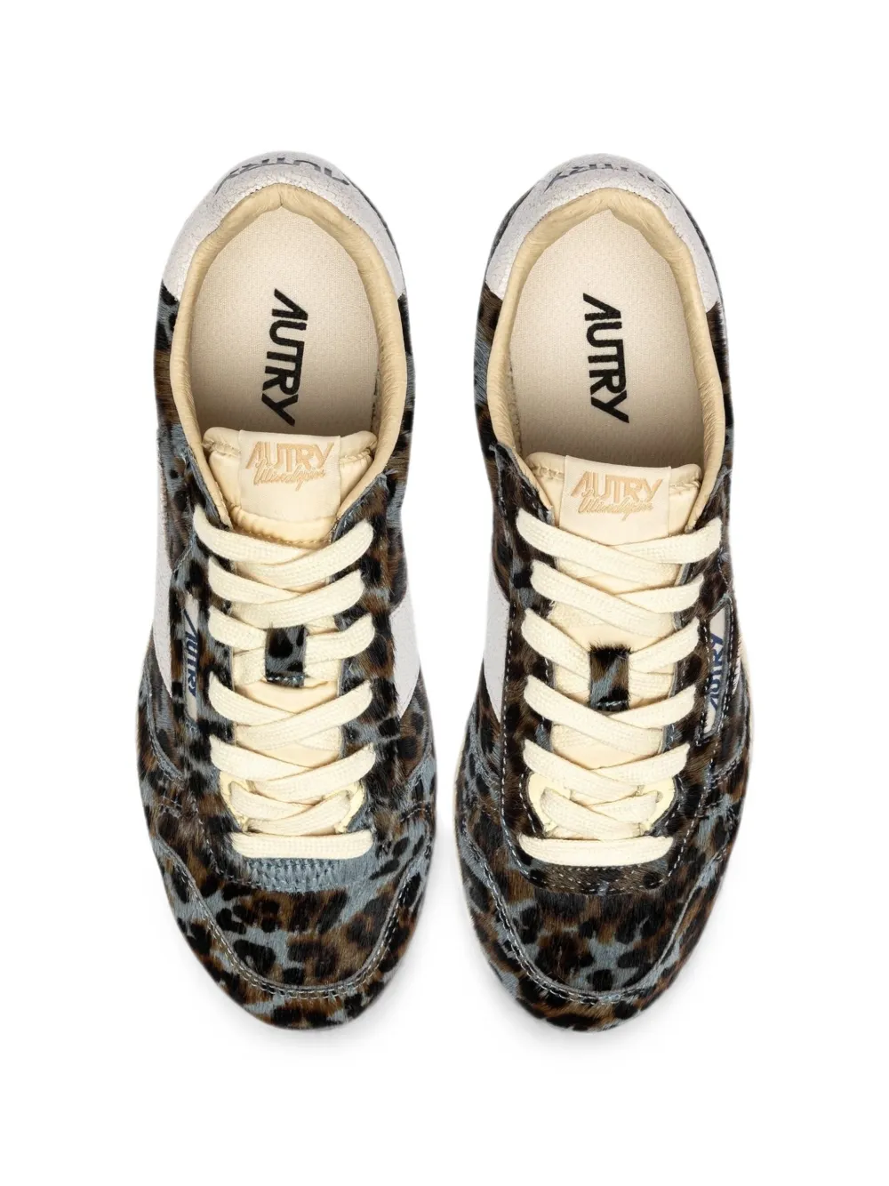 Autry Windspin Low leopard-print pony-hair sneakers Grijs