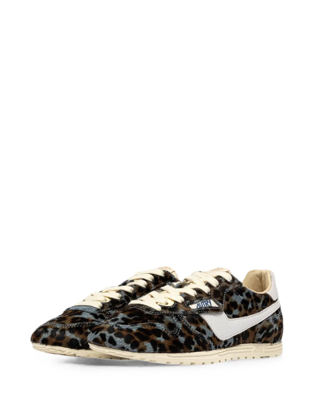 Autry Windspin Low leopard-print pony-hair sneakers Grijs