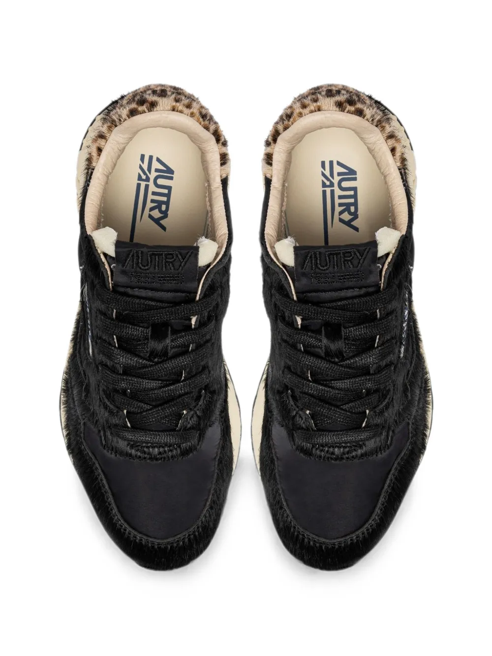 Autry Reelwind Low leopard-print pony-hair sneakers Zwart
