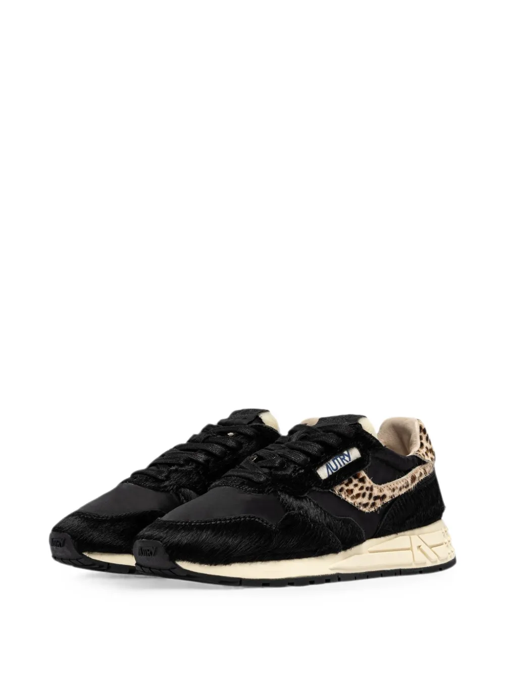 Autry Reelwind Low leopard-print pony-hair sneakers Zwart