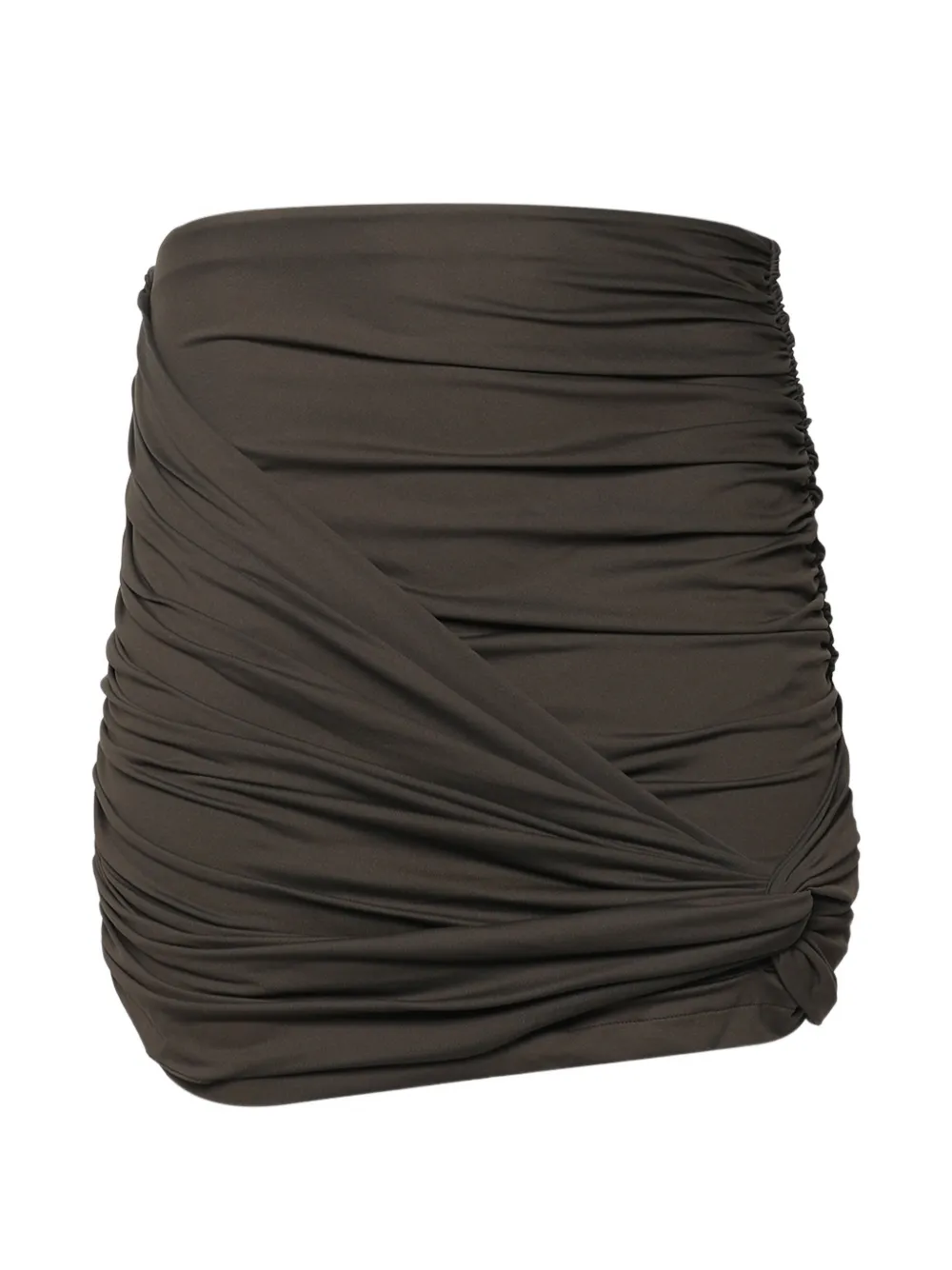 Magda Butrym ruched draped mini skirt - Marrone