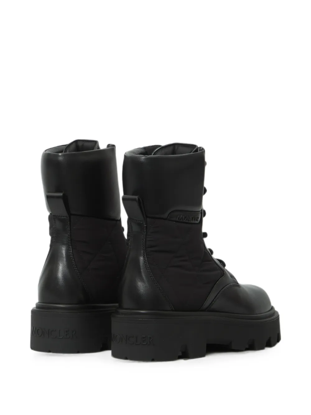 Moncler Aurea quilted lace-up boots Zwart