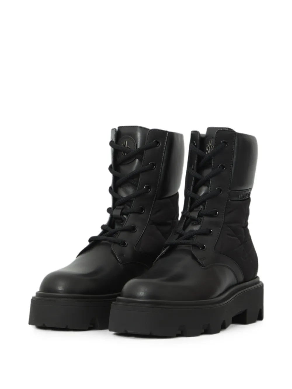 Moncler Aurea quilted lace-up boots Zwart