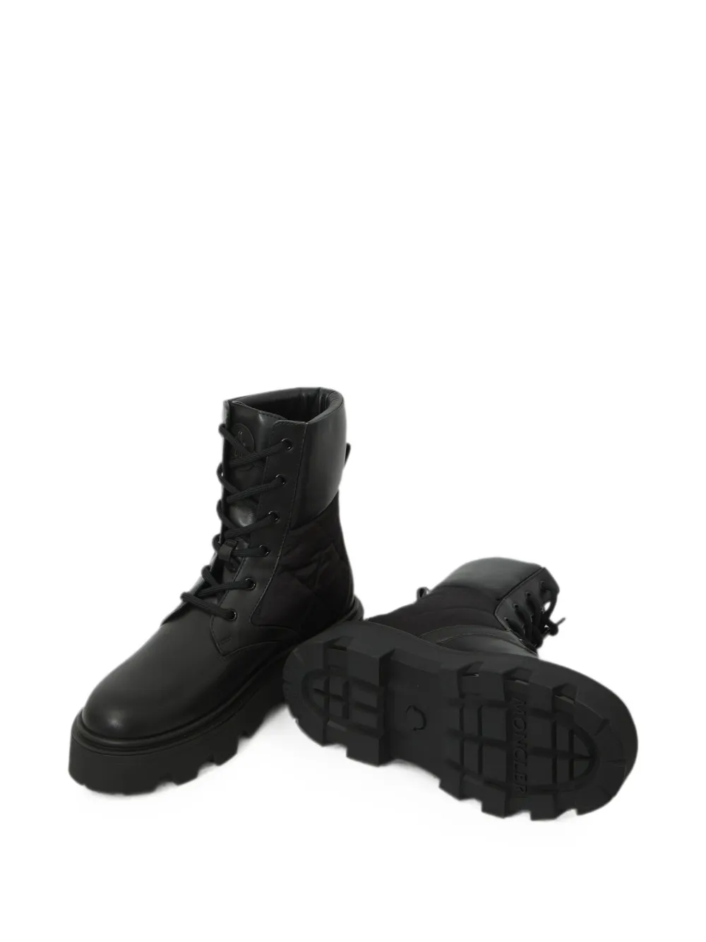 Moncler Aurea quilted lace-up boots Zwart
