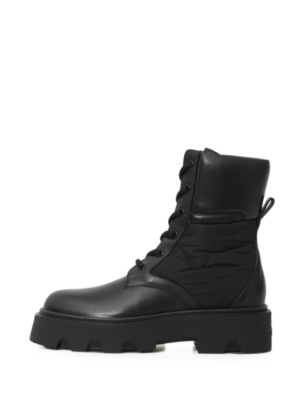 Moncler Aurea quilted lace-up boots Zwart