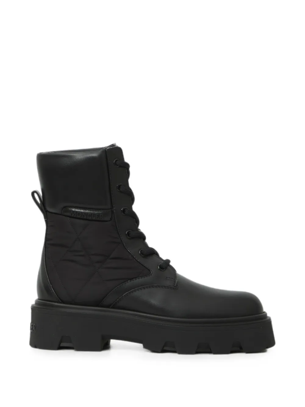 Moncler Aurea quilted lace-up boots Zwart