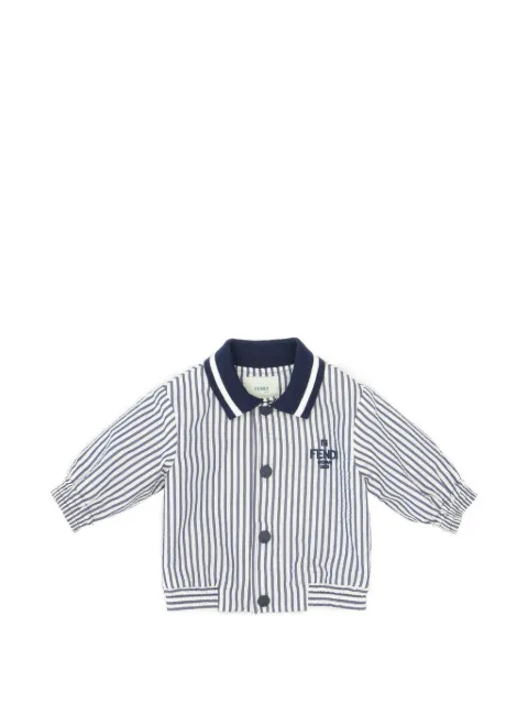 Fendi Kids striped logo-embroidered jacket