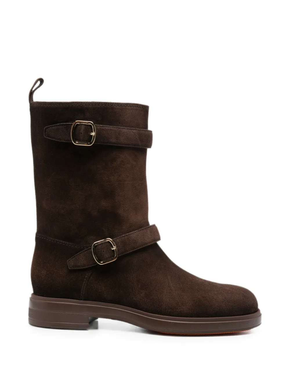 Santoni buckle-strap suede boots Bruin