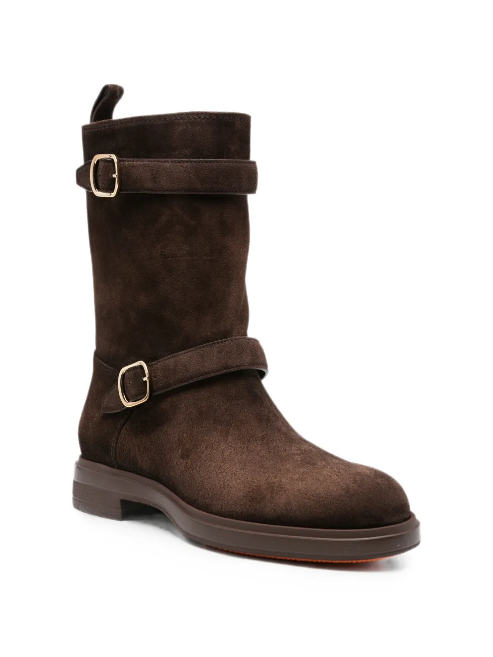 Santoni buckle-strap suede boots Bruin