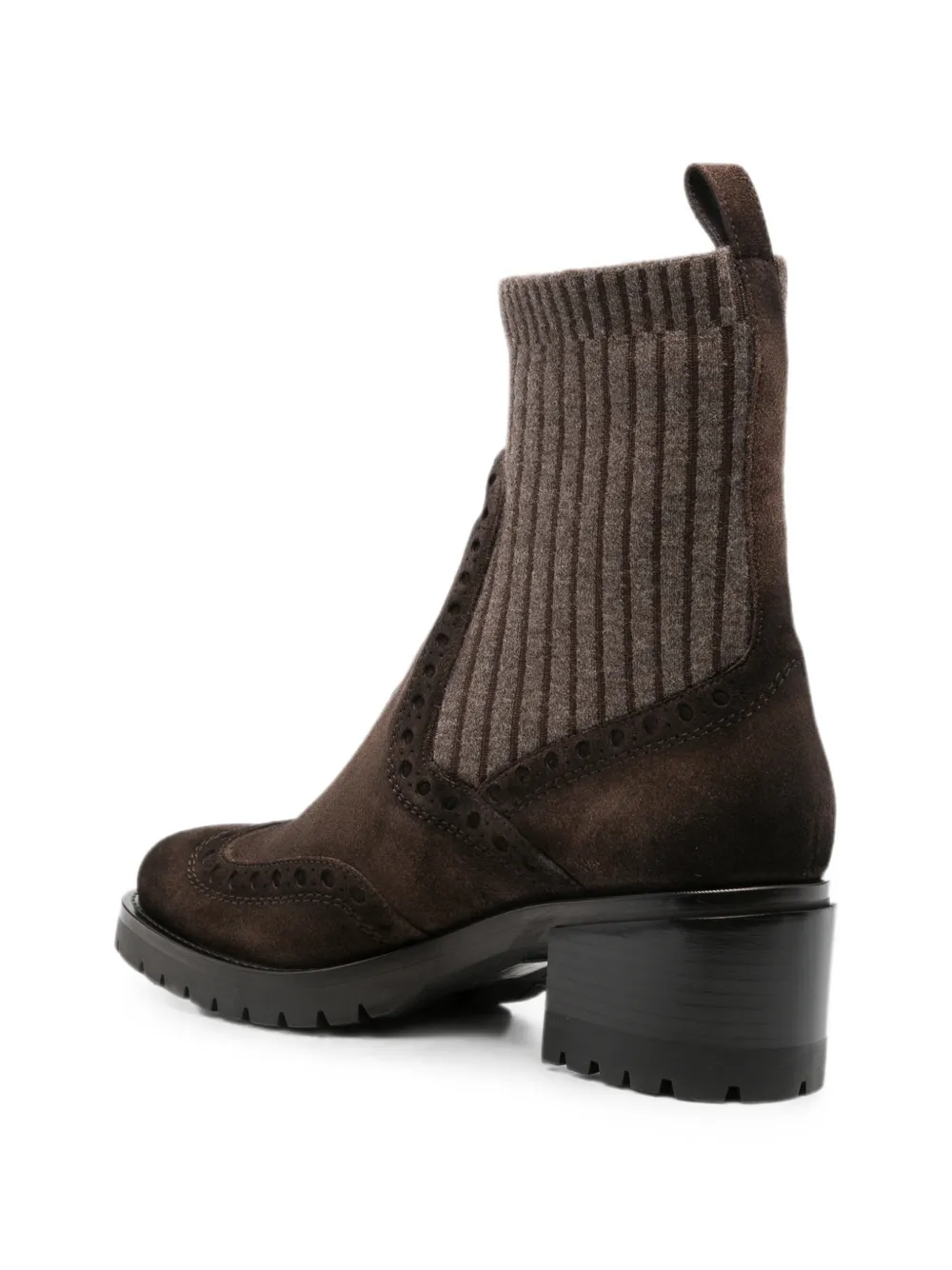 Santoni brogue-detail sock ankle boots Bruin