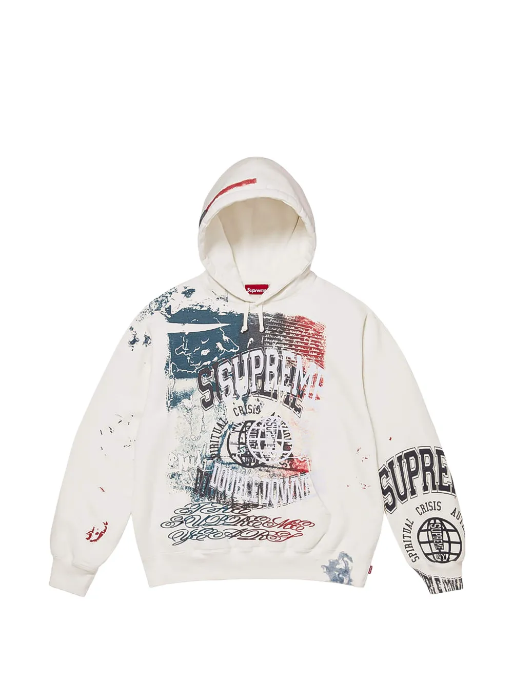 Supreme Overprint hoodie Beige