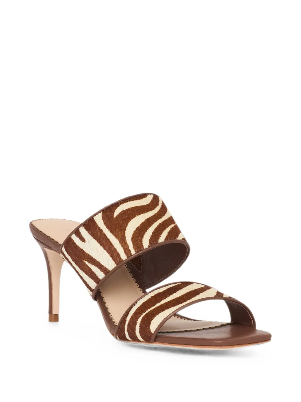 Cinq A Sept Sutton sandalen met zebraprint Bruin