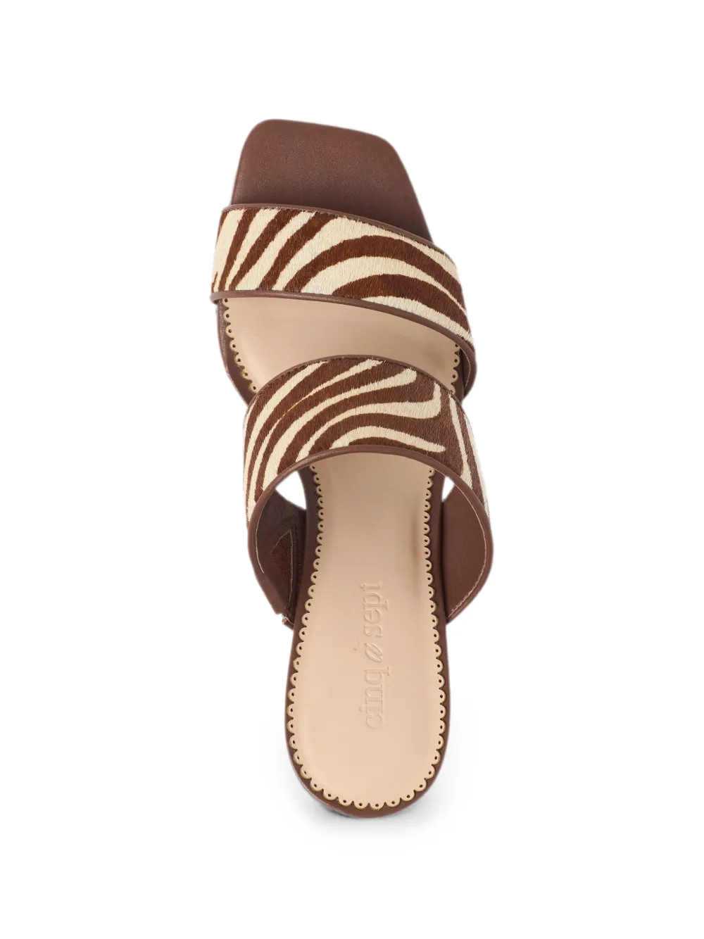 Cinq A Sept Sutton sandalen met zebraprint Bruin
