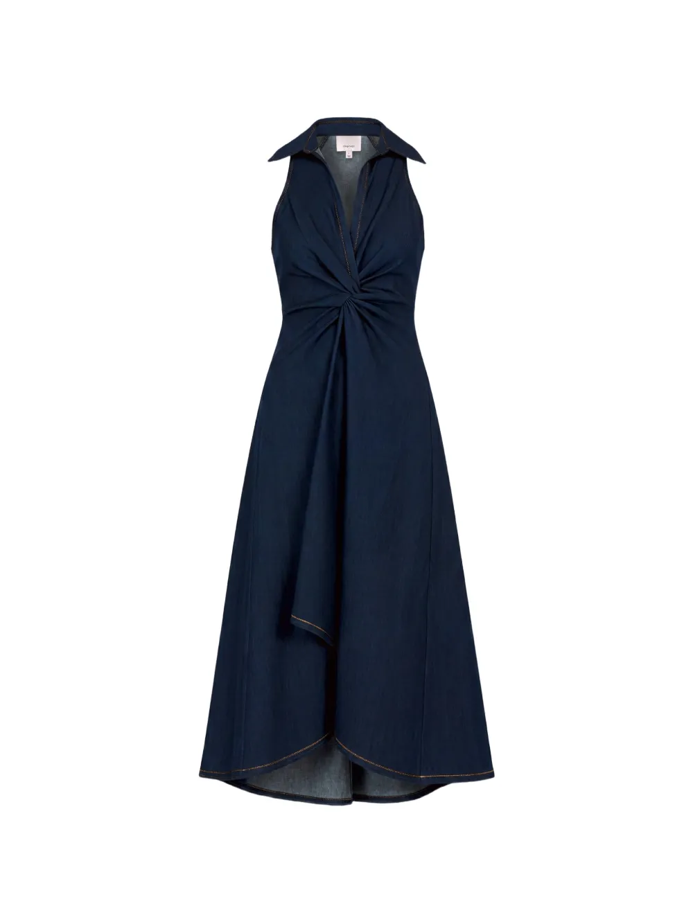 Cinq A Sept Sherri twist-detail denim midi dress