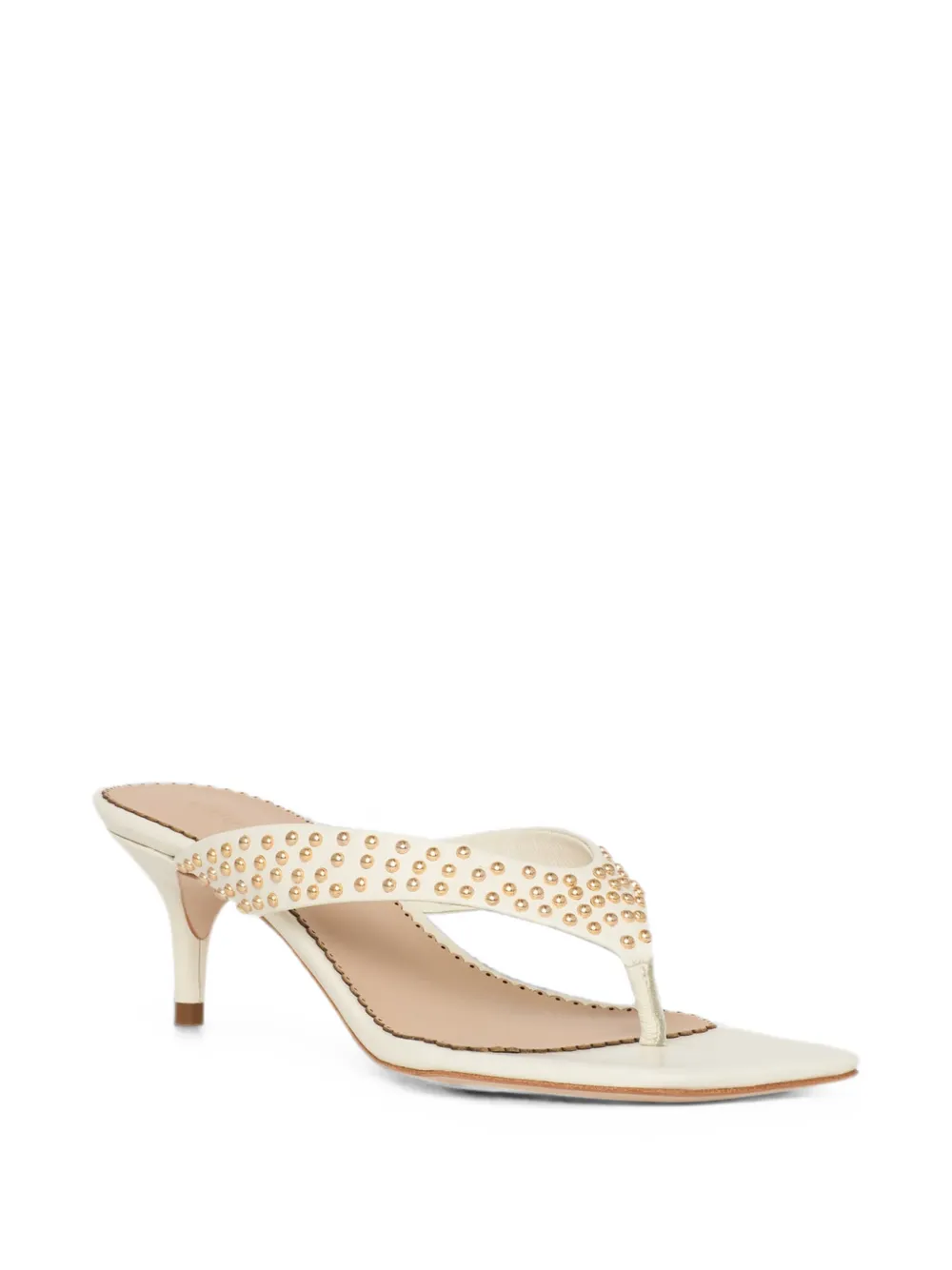 Cinq A Sept Frankie leren sandalen met studs Wit